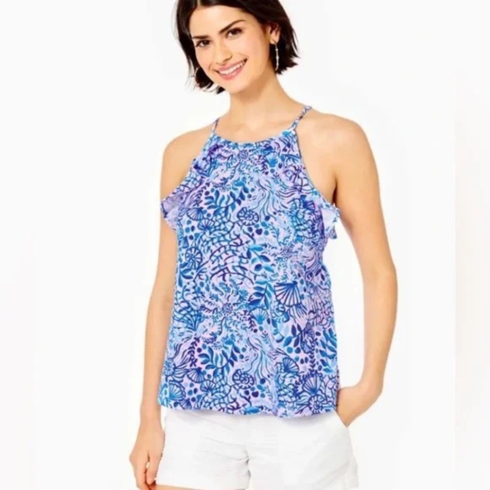 NWT Lilly Pulitzer Billie Top Calla Lily pattern size Large - beautiful!